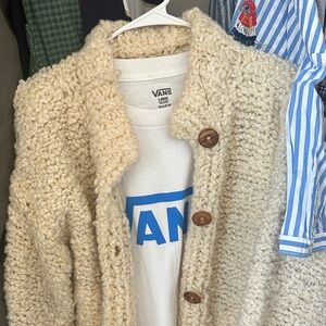 Vintage handmade sweater Italy  Cream Women's cardigan la cuccuma Florence Italy